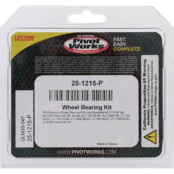 25-1215 All Balls wheel bearing kit front