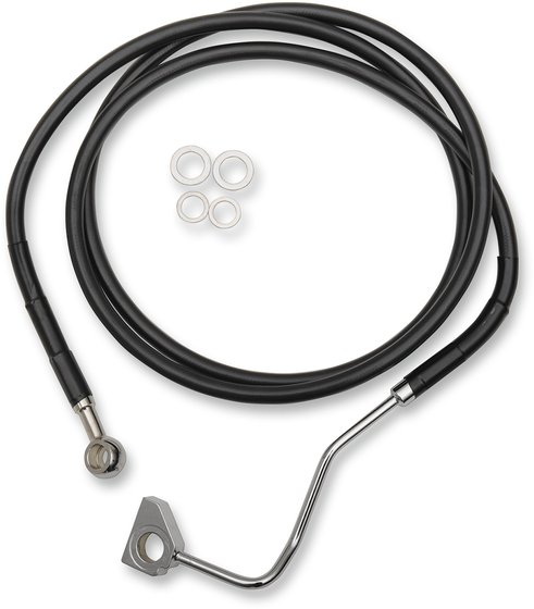 614220-BLK DRAG SPECIALTIES standard length front black vinyl/stainless steel upper brake line kit