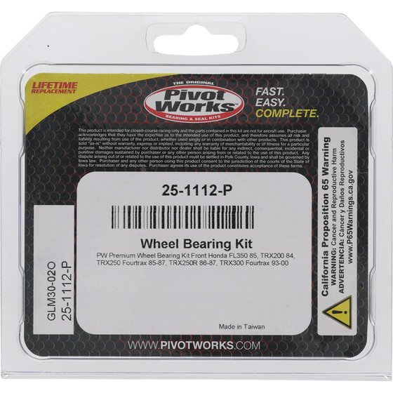 25-1112 All Balls wheel bearing kit front