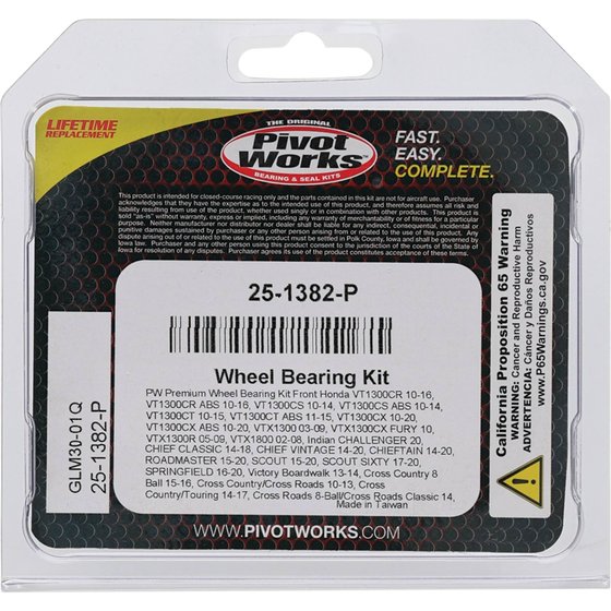 25-1382 All Balls wheel bearing kit front