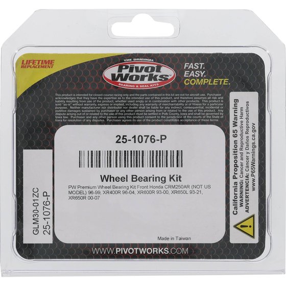 25-1076 All Balls wheel bearing kit front