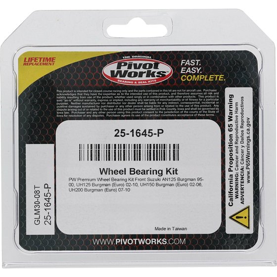 25-1645 All Balls wheel bearing kit front