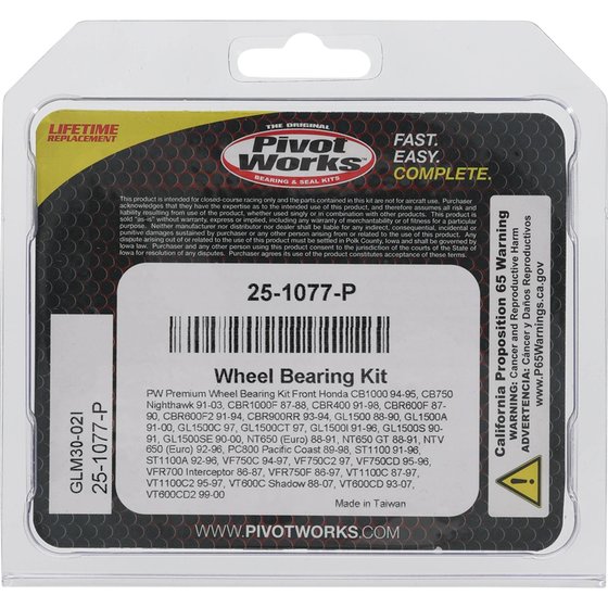 25-1077 All Balls wheel bearing kit front