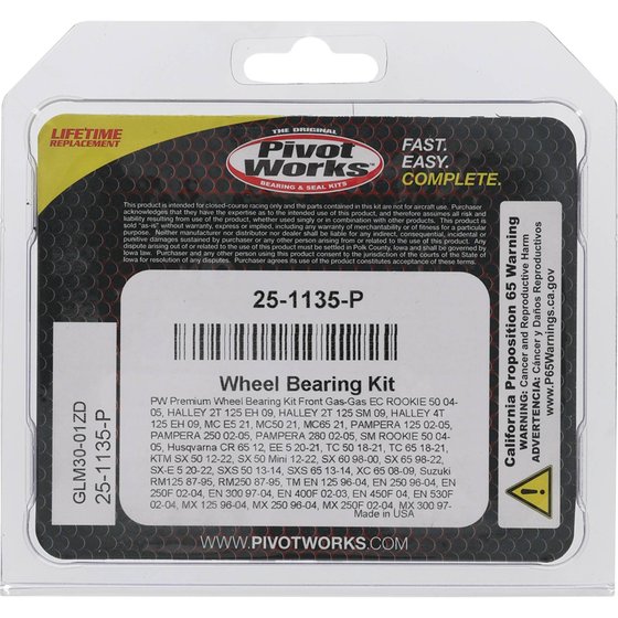 25-1135 All Balls wheel bearing kit front