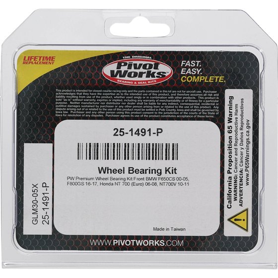 25-1491 All Balls wheel bearing kit front