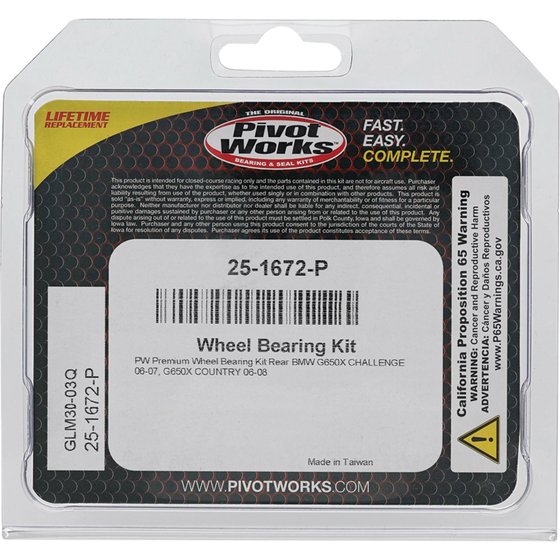 25-1672 All Balls wheel bearing kit rear