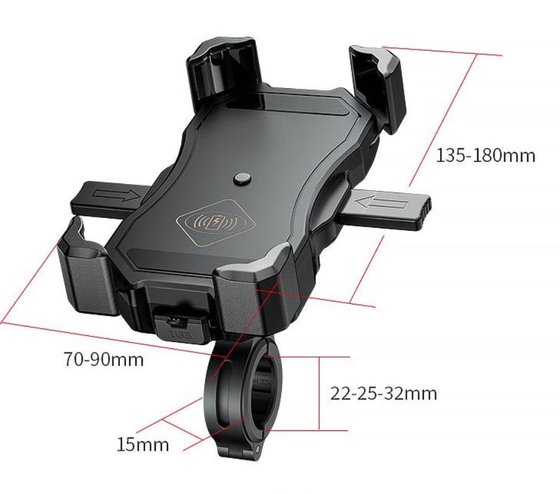 BIKETEC motorcycle mount with wireless induction charger for phone