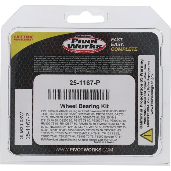 25-1167 All Balls wheel bearing kit front