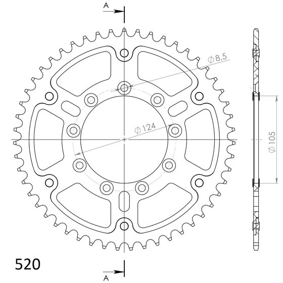 93314S49 Supersprox supersprox stealth rear sprocket tm gold 49