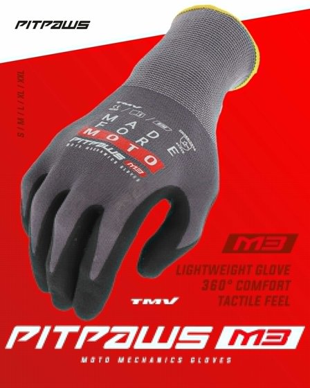 391-3691001-09 TMV tmv pitpaws gloves black "made for moto" l