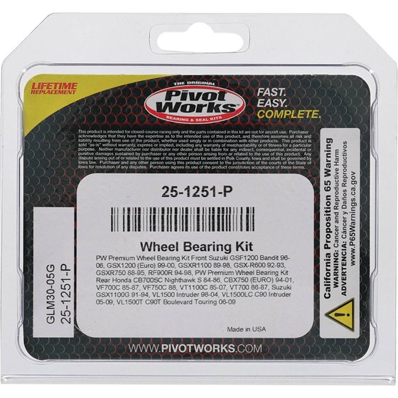 25-1251 All Balls wheel bearing kit front