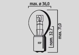 3923 FLOSSER 12v 25/25w ba20d filament headlight bulb