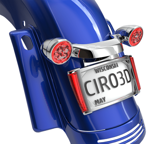 40300 CIRO led license plate frame in chrome/red