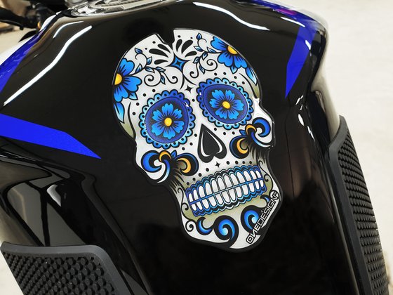 ONEDESIGN blue skull tankpad