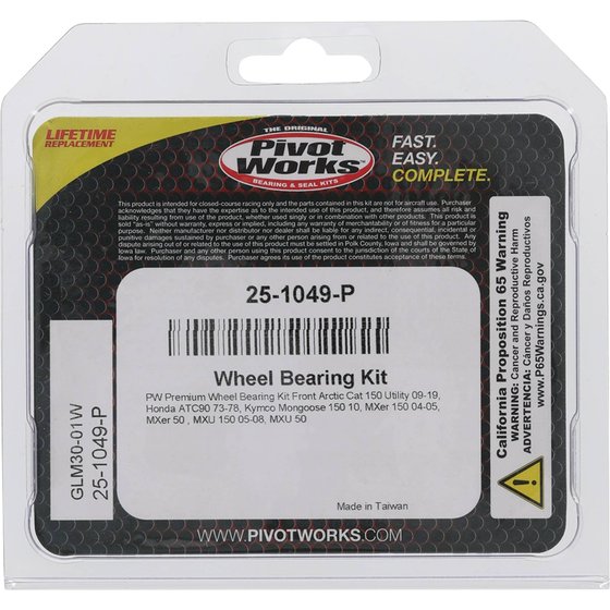 25-1049 All Balls wheel bearing kit front