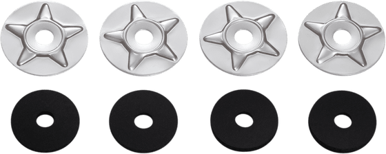 4-231R-4 SHOW CHROME starwasher with rubber (4 pack)