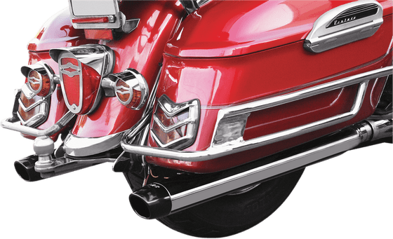 BA-1030-01 BARON oval slip-on mufflers with chrome slash pipes