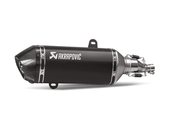 S-VE125SO2-HZBL AKRAPOVIC black stainless steel slip-on muffler with carbon end cap