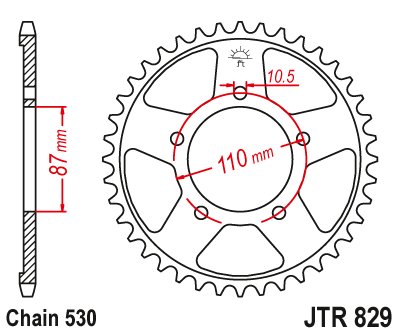 82442JT JT Sprockets rear sprocket 42 tooth pitch 530 jtr82942