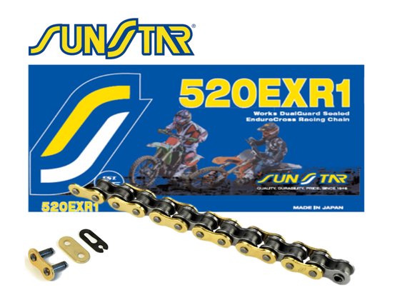 SUNSTAR SPROCKETS "520x120 gold drive chain with x-ring technology"