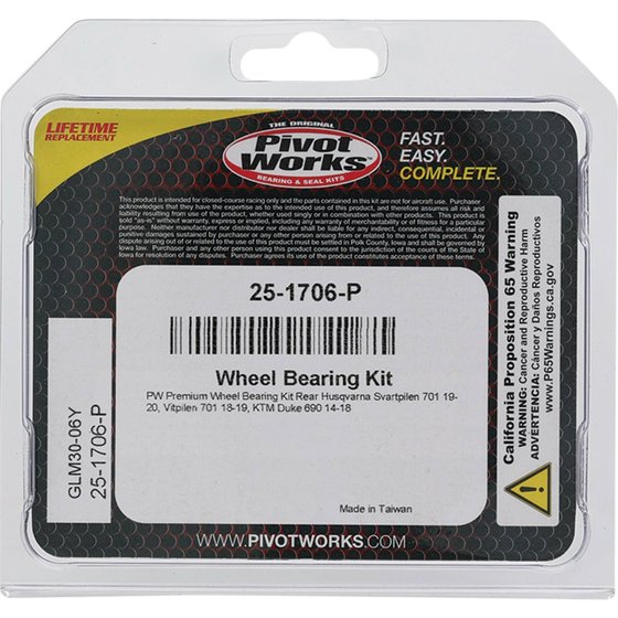 25-1706 All Balls wheel bearing kit rear