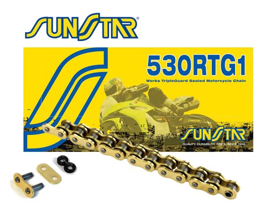 SUNSTAR SPROCKETS gold drive chain with rivet link - 530x112