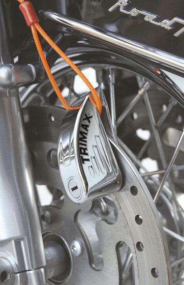 TRIMAX chromed disc lock with alarm and reminder cable