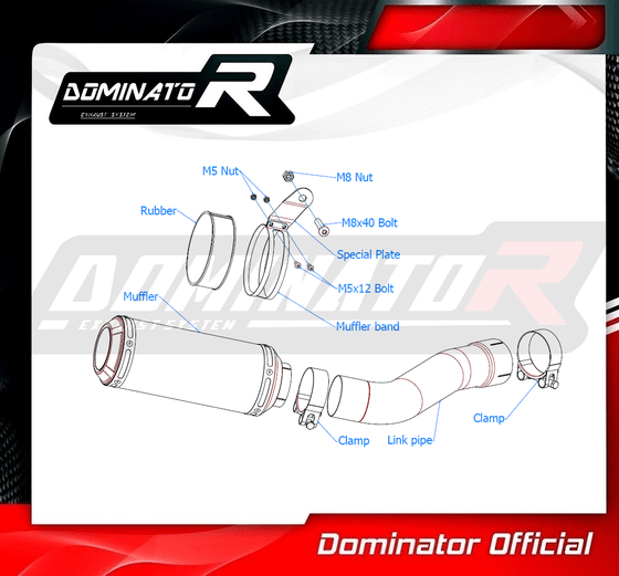 YA020DC-S Dominator exhaust silencer gp