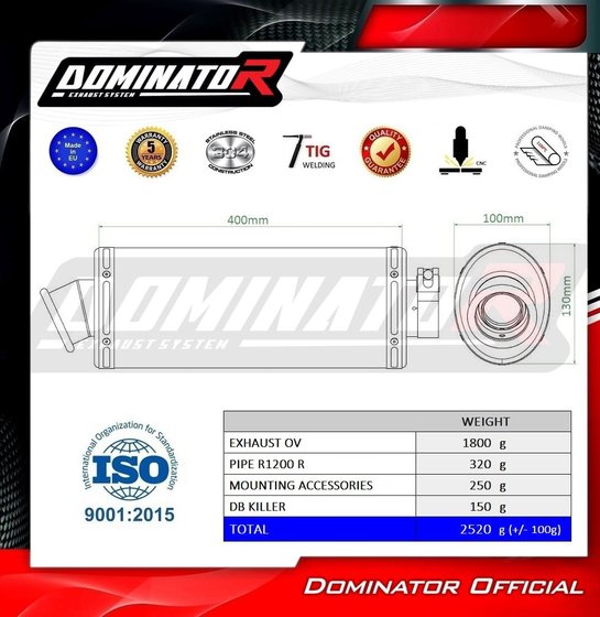 BW019DA-H Dominator eu approved exhaust silencer ov