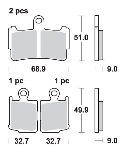 869HS SBS brakepads sintered