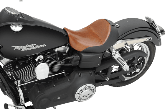 806-04-0041B SADDLEMEN lariat solo seat with gel - distressed brown leather for harley dyna glide