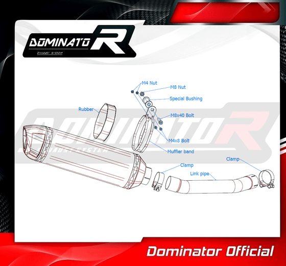 YA012DF-S Dominator exhaust silencer hp1