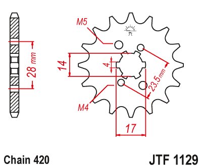 JTF1129 JT Sprockets steel front sprocket