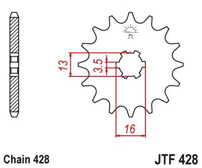 JTF428 JT Sprockets steel front sprocket