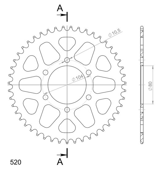 17403AK47 Supersprox supersprox alu rear sprocket ka black 47