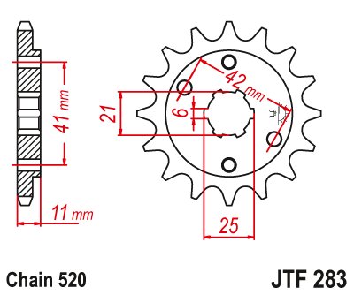 JTF283 JT Sprockets steel front sprocket