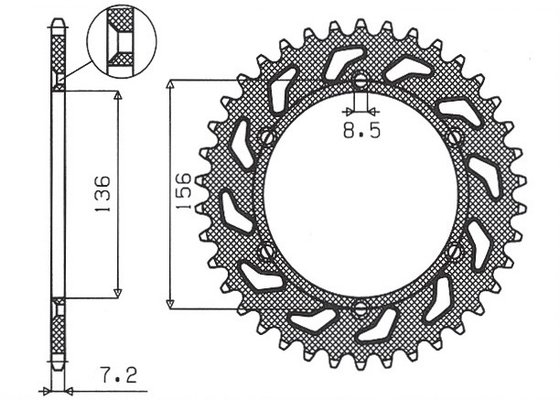 SUN1-4628-43 SUNSTAR SPROCKETS rear sprocket