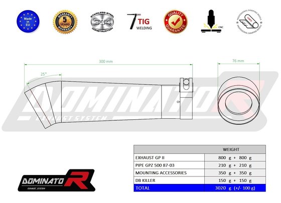 KA023DD-S Dominator exhaust silencer gp2