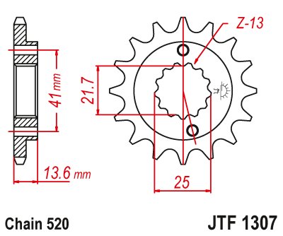 JTF1307 JT Sprockets steel front sprocket