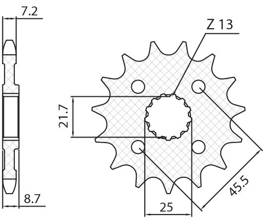 43115 SUNSTAR SPROCKETS 15 tooth 525 pitch black steel front replacement sprocket