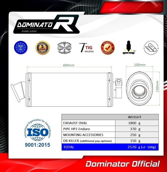 BW101DA-S Dominator exhaust silencer oval