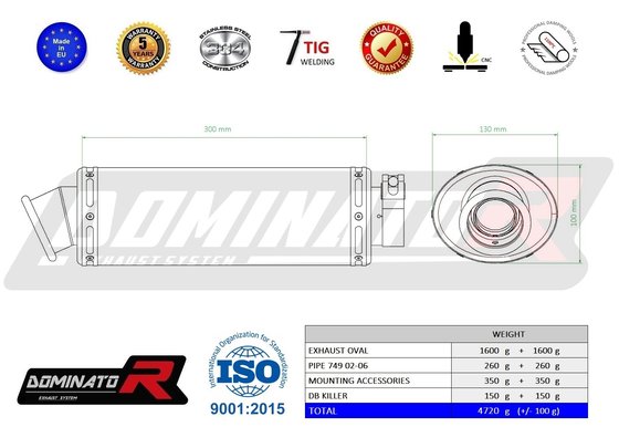 DU009DA-S Dominator exhaust silencer oval