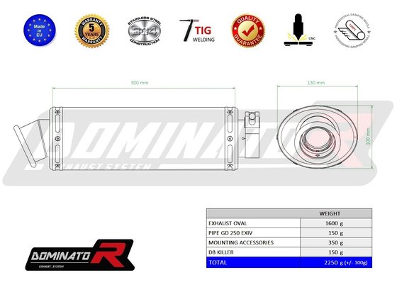 HY003DA-S Dominator exhaust silencer oval