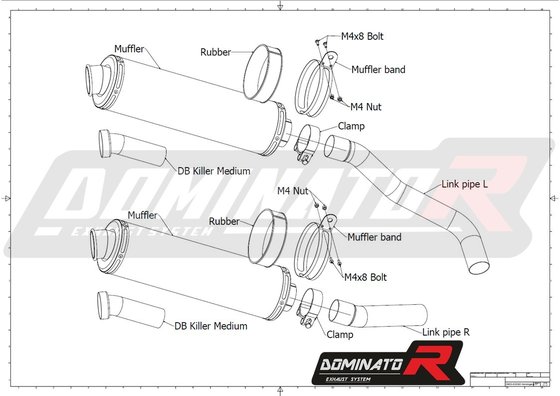 KA033DA-H Dominator homologated exhaust silencer oval