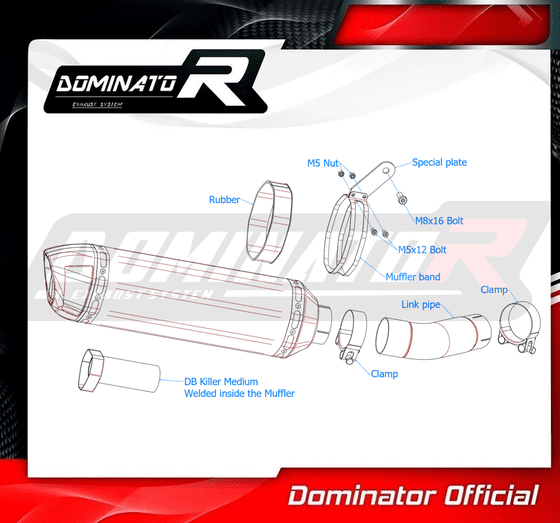 YA021DF-H Dominator homologated exhaust silencer hp1