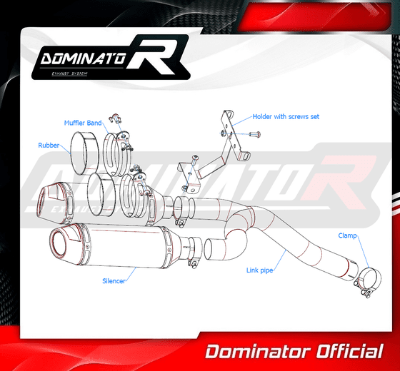 YA095DF-S Dominator exhaust silencer hp3