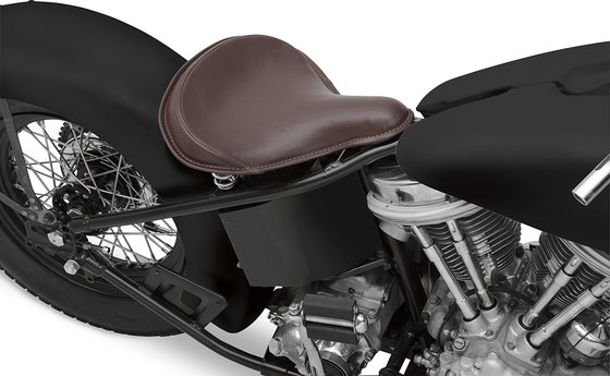 DRAG SPECIALTIES SEATS solo leather brown seat with front spring for harley rigid frame