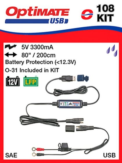 TECMATE sae to usb power cable o-108