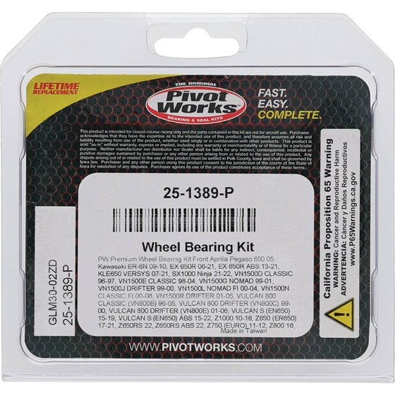 25-1389 All Balls wheel bearing kit front