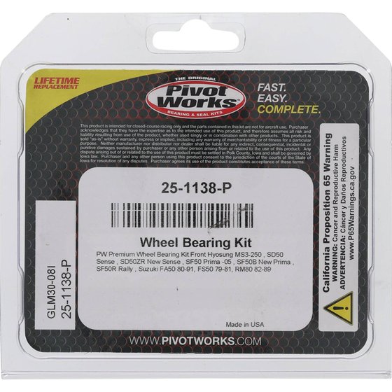 25-1138 All Balls wheel bearing kit front